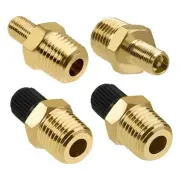 4 PCS Brass Air Inflator Adapter 1/4 NPT (M) to Standard Schrader Valve (M)