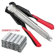 Hog Ring Plier & 2500Pcs C Clips Staples Tool for Wire Fencing Bird Chicken Cage