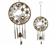 Bee Metal Wind Chime 30x86cm