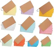 Operitacx 10pcs Dual-Sided Lined Binding Flashcards Reusable Index Cards for Study Work and Meetings Paper Cover Loose-Leaf