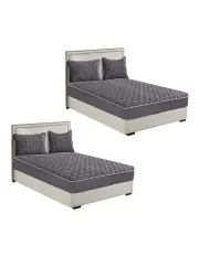 [SOGA] 2X Mattress Cover Bed Protector With Pillow Covers 153cm in Grey