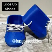 BLUE LACE UP Saddle Replacement Shoes For 16” Cabbage Patch Kids Doll Shoe