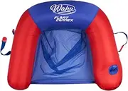 WAHU Float Connex Aqua Pool Seat with Connex Clips, Cupholder, and Inflate Valve, Inflatable Pool Float Chair for Adults and Kids Ages 8+, Blue/Red