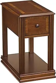 (Dark Brown) - Ashley Furniture Signature Design - Breegin Contemporary Chair Side End Table - Rectangular - Brown Finish