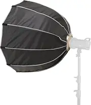 HIKOAN 120cm/ 47in Quick Release Parabolic Softbox Foldable Softbox with Bowen Mount Honeycomb Grid for Photography Studio Photography Portrait Live Stream