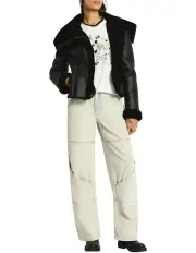 [Sass & Bide] Dramatic Pause Shearling Jacket in Black