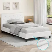 ALFORDSON Bed Frame Tufted Headboard King Single