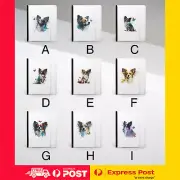 PASSPORT ITINERARY ORGANIZER|PAPILLON DOG PUPPY CANINE WATERCOLOR ART #1