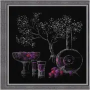 "Artisan's Palette: Liquor Luster Cross Stitch Kit - Captivating Still Life, 11.