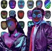 LED Mask with Gesture Sensing – 50 Patterns Light Up Mask for Halloween