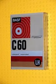 BASF LH C- 60 CLAM SHELL CASE 1971 BLANK CASSETTE TAPE (1) (SEALED)