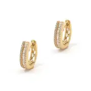 Baguette & Round Diamond Huggies