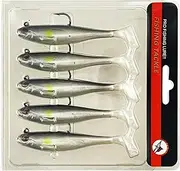 Swim Baits for Bass Fishing, Pre-Rigged Jig Heads Soft Plastic Walleye Fishing Lures, Paddle Tail Swimbaits for Bass Fishing, Fishing Bait for Freshwater Saltwater, Fishing Gear Gifts for Men/117(5#.,