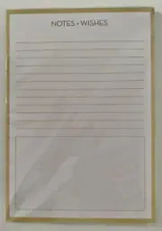NEW Otto Gold A5 Notepad 120 page - Notes and Wishes - Stationery Gifts Notes