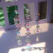 Crystal Wind Chime Moon Sun Catcher Diamond Dream Catcher Home Garden Decor Gift
