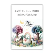 A3 Custom Poster Print - Baby - Mythical Creature Woodland - Personalised Birth