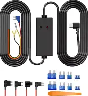 11.5Ft Type-C Dash Cam Hardwire Kit V5F 12V-24V To5V 3A Car Dashboard Cam Power