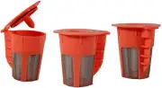 Keurig 2.0 K-Carafe Orange Refillable Coffee 4 Cup Filter K-Cup Reusable 3 Pack
