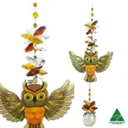 Owl Crystal Suncatcher Gift- rainbow window hanging prism suncatchers crystals