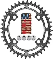 Narrow Wide Single Chainring 104BCD CNC Alloy 4 Bolts Round Oval Opition 104mm BCD 32/34/36/38/40/42/44/46/48/50/52T 1X System Chain Ring for 7-12S Speed Chains