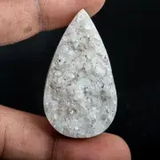77.65Carat 100%Natural White Agate Druzy Pear Cabochon Gemstone