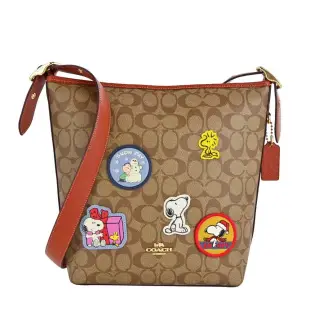 COACH X PEANUTS SNOOPY史努比聯名款貼圖防刮水桶包/斜背包