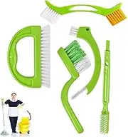 Tile Grout Cleaner Brush, Tile Joint Scrub Brush with Handle, Stiff Cleaning Brush for All of The Household Such as Shower,Bathroom, Kitch, Seams, Floor Lines (5 in 1)