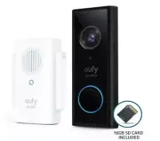 Eufy 1080P Security Camera Video Doorbell + Wi-Fi Chime + 16GB SD Card