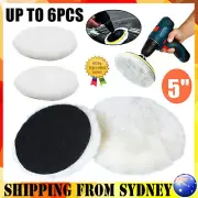 Wool Polishing Pad 5'' Sheepskin Buffing Pads Hook and Loop Back Cutting 125mm