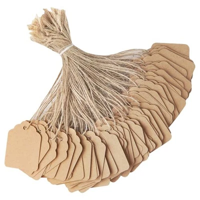 Price Tags with String Attached - 500PCS Kraft Paper Hang Tags for Labeling