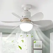 Ganeed Socket Fan Light, LED Light Socket Fan, 3-Speed Ceiling Fan with Lights and Remote for Bedroom Kitchen Living Room (42cm)