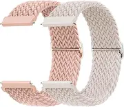 22mm Watch Strap for Samsung Galaxy Watch 3 45mm/Galaxy Watch 46mm/Gear S3 Frontier,2 Pack Elastic Braided Nylon Sport Replacement Band for Garmin Vivoactive 4/Venu 2,Huawei Watch GT/GT2/GT3/GT4/GT2e