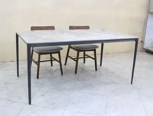 【歐風別館】里昂精品5.3尺灰色岩板餐桌【另有3*6尺】【基隆至台中免運費】 (10折)