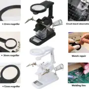Helping Hand with 3X/4.5X LED Magnifier Soldering Clamp Stand & Weld Tool Holder
