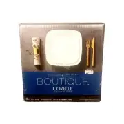 New Corelle Boutique Square Vivid White 8-piece Plate Set