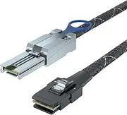SFF-8088 to SFF-8087 Mini SAS Cable, External 26Pin to Internal 36Pin Hybrid SAS2.0 6Gbps Cable for DataCenter, Servers, Workstations and Desktops, 100-Ohm, 0.5-m(1.6ft)