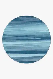 245' Round | Machine Washable Runner Rug | Kid & Pet Friendly | Indoor Rug | Meridian Blue Rug | Ruggable