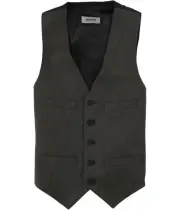 Kenneth Cole Mens Sleek Five Button Vest, Brown, 36 Short