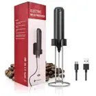 Milk Frother Handheld Milk Foamer USB Rechargeable Wall-Mounted Stand V8Y67017