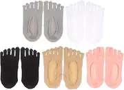 [Ipetboom] Women Five Toe Socks Breathable Summer Invisible Gel Liner Socks Non Slip Design Comfortable Casual Indoor Footwear Nude