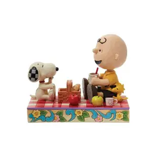 【Enesco】精品家飾 SNOOPY 查理布朗與史努比和胡士托野餐居家擺飾