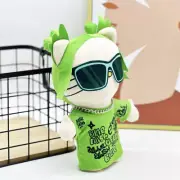 New Hello Kitty Green Sunglasses Fashion Boy Plush Doll Figure Stuffed Toys Cute