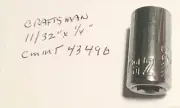 Craftsman 11/32" x 1/4" Dr Standard Socket - 6 Point CMMT 43496 Free Shipping