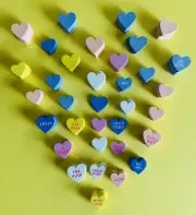 Foam Stickers - Plain & Conversational Hearts-Assorted Colors & Self-Adhesive