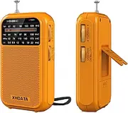 XHDATA D-220 FM Radio for Home Portable MW Shortwave Receiver Battery Operated Small Pocket Speaker Excellent Reception Emergencies Orange