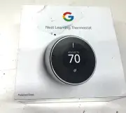 Google Nest Learning Thermostat Smart Wi-Fi Thermostat Polished Steel T3019US