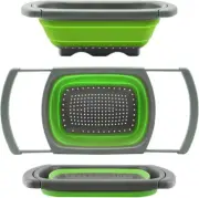 Collapsible Over The Sink Vegetable Colanders Strainers With Extendable Handles