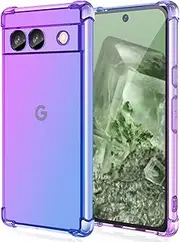 for Google Pixel 8A Case: Women Girls Reinforced Corners TPU Shock-Absorption Flexible Gradient Color Google Pixel 8A Phone Case Cover(Purple Blue)
