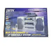 jWIN HI-FI 3 CD Changer Turntable Double Cassette & Radio Player JX-CD3400 NEW