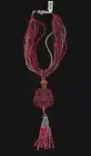 Rara Avis by Iris Apfel Multistrand Red Beaded Carved Pendant Necklace- NWT-$223